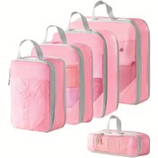 Resim 5 adet Minimalist Seyahat Organizatör Seti, Polyester Sıkıştırma Paket Küpleri, Dijital Tuvalet Kozmetik Depolama Çantaları, Giysi Ayakkabı Bagaj Organizatörleri, Elde Yıkanabilir, Baskısız Tasarım 