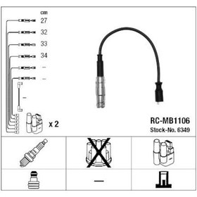 Resim NGK 6349 Ateşleme Kablosu Mb A Serisi - 12- B Serisi - 11- 