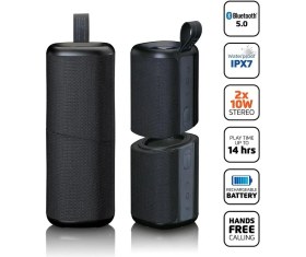 Resim Lenco BTP-400 Bk - 2'si 1 Arada Bluetooth Hoparlör – Su Geçirmez (Ipx7), Siyah 