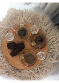 Resim Yuvarlak Tatlı Sunum Ahşap Pizza Tabağı Sunum Tahtası Kesme Ve Sunum Tahtası 32 Cm Ahşap 