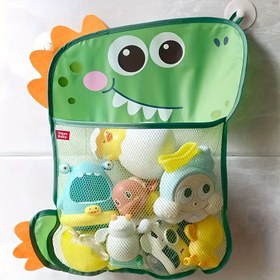 Resim Oyuncak düzenleyici, Karikatür Ördek Bebek Duş Saklama Filesi, Banyo Kurutma Askılığı Vantuzlu Torba 