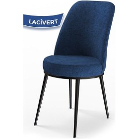 Resim Canisa Nil Serisi 70x110 Sabit Mutfak Masası Takımı Siyah Mermer Desen Masa 4 Lacivert Sandalye Masa Siyah Mermer Desen Sandalye Lacivert 