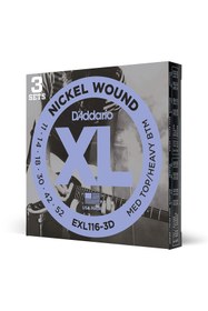 Resim Hype Store D'Addario EXL116 Nikel Sargı Elektrikli Gitar Teli, Orta Üst/Ağır Alt, 11-52, 3 Set (EXL116-3D) 