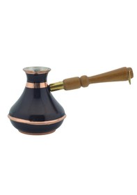 Resim Bakır Sade Zarif Minimal 375ml Siyah Renkli Rus Cezvesi Orta 
