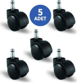 Resim ÖZBEK Ofis Koltuk Sandalye Tekerleği 50 Mm Pimli 5 Adet Koltuk Sandalye Tekerleği 50 Mm Pimli - Tekerlekle 