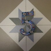 Resim Yılmazel Seramik Lale Desende Kapı Numarası Mavi 5 