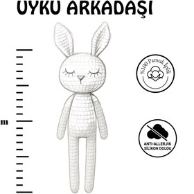 Resim Genel Markalar El Örgüsü Tavşan Amigurumi Uyku Oyuncağı, %100 Pamuk İplik, Tatlı ve Yumuşak Tasarım 