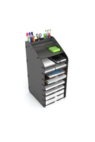 Resim Hype Store Mingitav Tower Ofis Masaüstü Organizer 10 Kat Letter A4 Evrak Rafı (Siyah) 