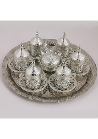 Resim Döküm Kahve Fincanı Takımı Seti Gümüş 