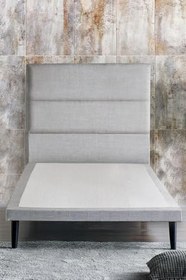 Resim Niron Yatak Slim Baza ve Başlık Takımı - 90x190 Tek Kişilik Kumaş Kaplı Metal Karyola ve Başlık Seti 