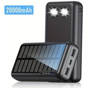 Resim Chuangyinshop Poerunı Solar Power Bank 20000mah Black Mobil Telefon Ve Tabletler İcin Tasinabilir Disarida Hiking Alt N 