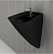 Resim Bocchi Firenze Asma Monoblok Lavabo, 48 Cm, Parlak Siyah 