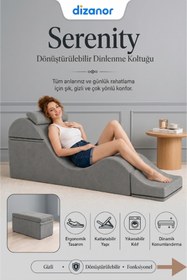 Resim Dizanor Serenity Çok Amaçlı Dinlenme Koltuğu Katlanabilir Bench Formlu Şezlong Yetişkin Çiftler İçin Ergonomik Destek Minderi 