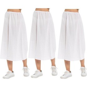 Resim Eliş Şile Bezi Şile Bezi Jüpon Beli Lastikli Tam Boy Kadın Uzun Etek Astarı 3'lü Set Beyaz-beyaz-beyaz Byz/by/byz-beyaz-beyaz-beyaz Beyaz 