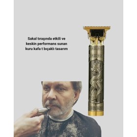 Resim T Bıçaklı Profesyonel Çizik Tıraş Makinesi Seti - 120 Dakika Kullanım Şarj - 9968-3892 