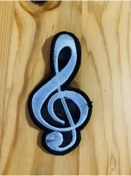 Resim icase Müzik Nota Nakış Patch Peç Yama (3X8 CM) 