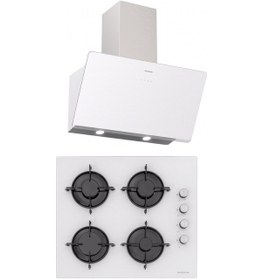 Resim 2'Li Beyaz Cam Ankastre Set Cs5349W01 - 3457 Soho 60 Cm 