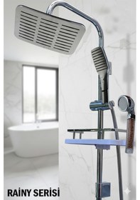 Resim 590-4 Robot Duş Takımı Geniş Sabunluklu El Tepe Duş Başlığı Çeşitleri Krom 