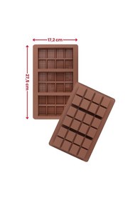 Resim Dubai Çikolatası Kalıbı Silikon Çikolata Kalıbı Büyük Boy 2 Adet 27x17 Cm Kahverengi 