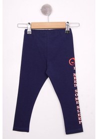 Resim Toontoy Kids Toontoy Kız Çocuk Varak Yazılı Tayt Lacivert 