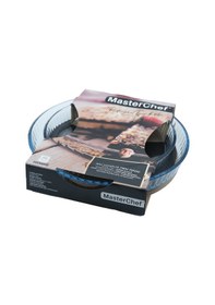 Resim Borcam Profesyonel Fırın Kabı - Çizgili Yuvarlak Ikili Cam Tepsi Seti Saydam 