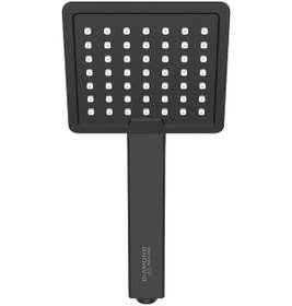 Resim Diamond Colour Serisi Frame Siyah Krom Sürgülü Duş Seti Kare 