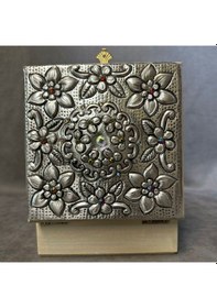 Resim Uretti - Hülya 6683 5753 El Yapımı Alüminyum Kapaklı Bej Dekoratif Takı Saklama Kutusu 