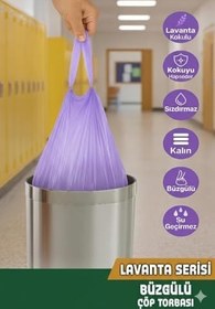 Resim Büyük Boy Lavanta Kokulu Büzgülü Çöp Torbası, 65x70 cm, 60 Litre, Su Geçirmez Çöp Poşeti, Kalın, 10 Paket 100 Adet (BÜYÜK BOY, 10 PAKET LAVANTA KOKULU) 