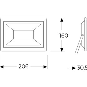 Resim Genel Markalar Siyah 50W 6000K LED Projektör, güçlü ve net görüntü sağlayan aydınlatma cihazı 