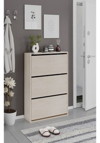 Resim Ceha 3'lü Düşer Kapaklı Ahşap Ayakkabılık - Düz Akçaağaç A.AYK-3/D.AKÇAAĞAÇ 