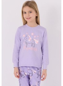Resim Roly Poly 3477 Princess Kız Çocuk Lila Uzun Kol Pijama Takım Lila 