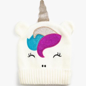 Resim Kız Çocuk Unicorn İşlemeli Bere 