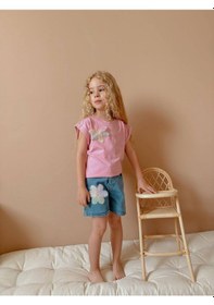 Resim Jolly Kids Kız Çocuk Kot Jean Şortlu Badili Takım Pembe 