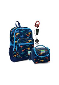 Resim Coral High Erkek Çocuk Lacivert Dinazor Okul Çantası Ve Beslenme Çantası Seti Usb Soketli 