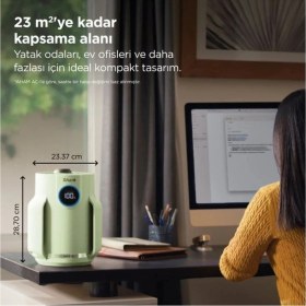 Resim Shark 23 M² Hepa Filtreli 5 Yıl Filtre Ömürlü Ultra Sessiz Anti Alerjen Hava Temizleyici Yeşil Pm2.5 PM10 Duman Toz Koku 