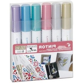 Resim 6 Renkli Metalik Boya Seti - Pıntor 