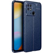Resim Xiaomi Poco C40 Kılıf Niss Silikon Deri Görünümlü Kamera Korumalı + Nano Lacivert Gpack