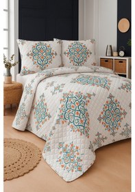 Resim Canary Çift Kişilik Kapitone Dolgulu Pike 4 Mevsim Baklava Dsn Yastık Kılıfı Dahil 200x230cm Çok Renkli 