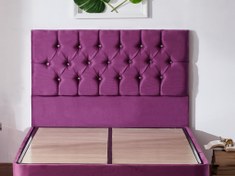 Resim Niron Violet Tek Kişilik Yatak Başlığı - 120 cm Mor Kumaş Başlık - Baza ve Karyola Başlığı 