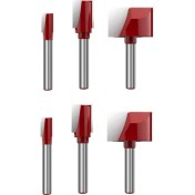 Resim Guangdong Spirit Xhhdqes 6 Adet Temizleme Alt Yönlendirici Bit Seti 6mm Shank Çift Flüt Caide Kesici Düz Spoilboard Yüzey Planya Aracı (Yurt Dışından) 