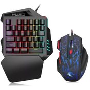 Resim Hallow Hxsj J50 Tek El Oyuncu Kablolu Q Klavye Mouse Seti 