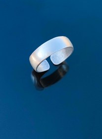 Resim TREND COLLECTİON Mat Gümüş Kaplama Sade Halka Şövalye Ayarlanabilir Yüzük 