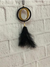 Resim Stoneda '' O '' Harfi Araç Dikiz Ayna Süsü 6cm Çağında Tüylü Siyah (mdf) Ahşap Üzeri Gold Pleksi Harf 