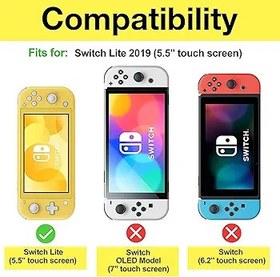 Resim ProCase 2'li Paket Temperli Cam Ekran Koruyucuları ile Nintendo Switch Lite için Kapaklı Kapak, Nintendo Switch Lite 2019 için Manyetik Olarak Çıkarılabilir Ön Kapaklı İnce Koruyucu Kılıf -Mavi 