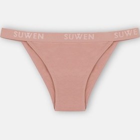 Resim Suwen 3lü Pamuklu Lastikli Normal Bel Slip Külot St00456011343 Kahverengi - Ten - Pembe 