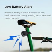 Resim Siyah Araç Sınıfı Alarm Hacmi Uzaktan Kumandalı 110db Bisiklet Anti-kötü Niyet Alarmı Ip65 Su Geçirmez 6 Ay Pil Ömrü Güçlü Güvenlik Alarmı 