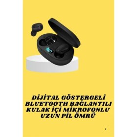 Resim Techno Stock Bluetooth Kulaklık Dijital Göstergeli Yüksek Ses Kaliteli Uzun Pil Ömrü 