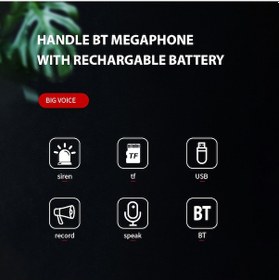 Resim Reedark 50w Taşınabilir Megafon - Bluetooth, Usb, Tf Kart Ve Alarm Fonksiyonlu 