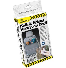 Resim Automix Oto Koltuk Koruyucu Organizer Cepli Şeffaf 