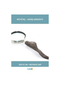 Resim Doğal Boynuz Saplı 35x12 Cm Estetik Büyük Büyüteç 